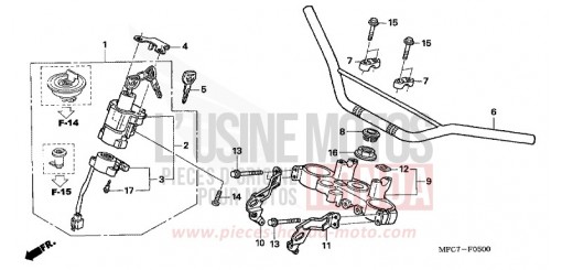 TUBO MANUBRIO/PONTE SUPERIORE FMX6506 di 2006